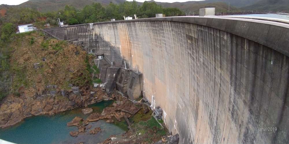 Dam in a mountain setting