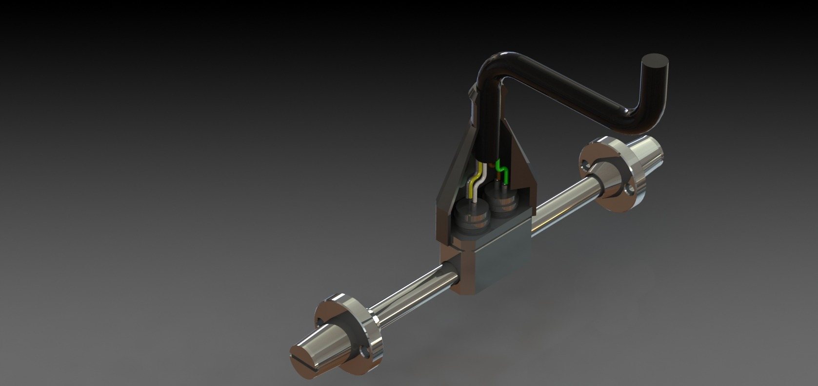 Cutaway view of a vibrating wire sensor